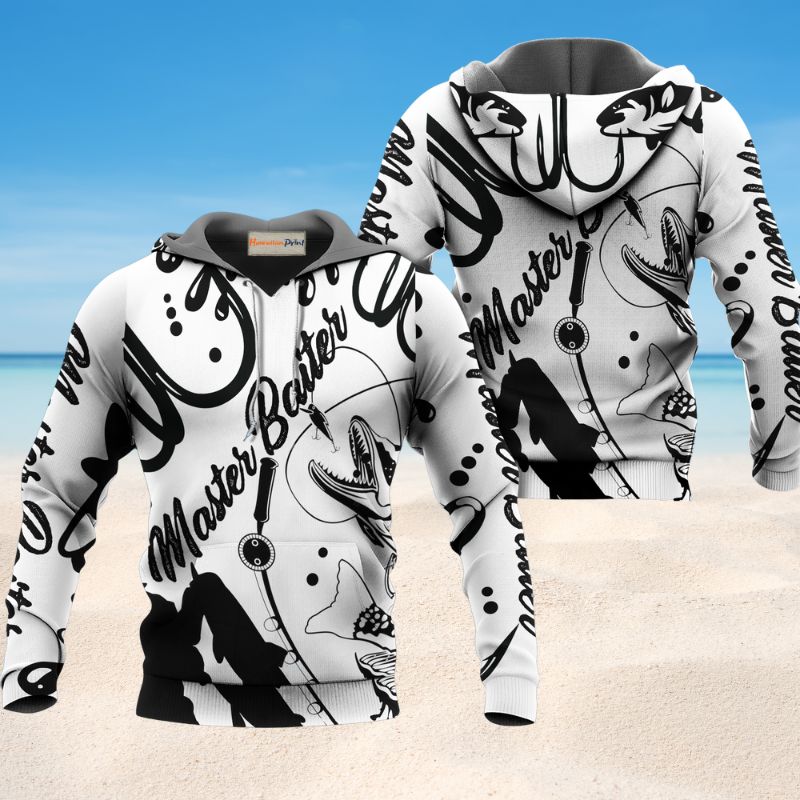 Fishing Humor Black And White Art – 3D Hoodie