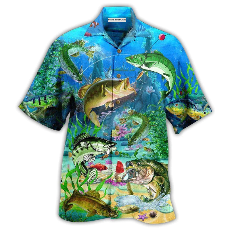 Hawaiian Shirt / Adults / S Fishing Real Men Do Fishing Blue Ocean - Hawaiian Shirt - Reefox