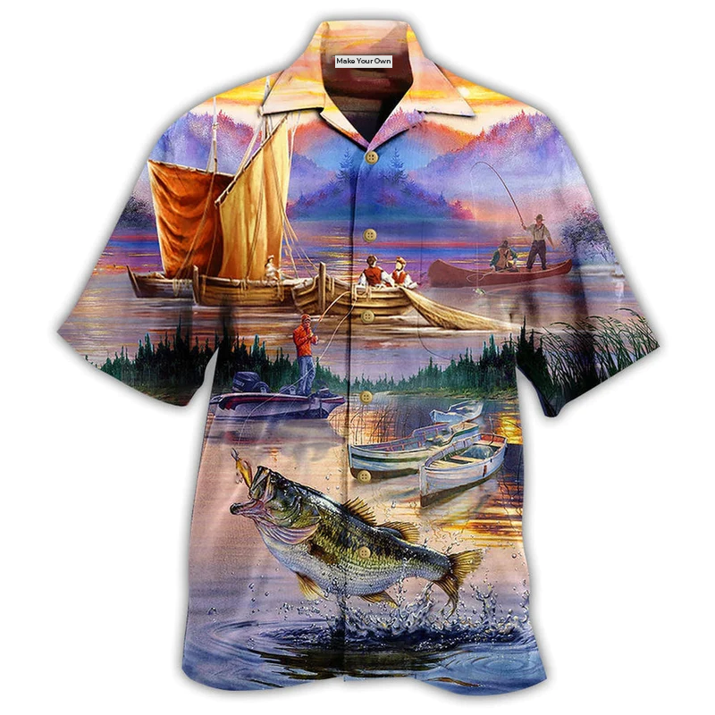 Hawaiian Shirt / Adults / S Fishing Under Sunset Cool - Hawaiian Shirt - Reefox