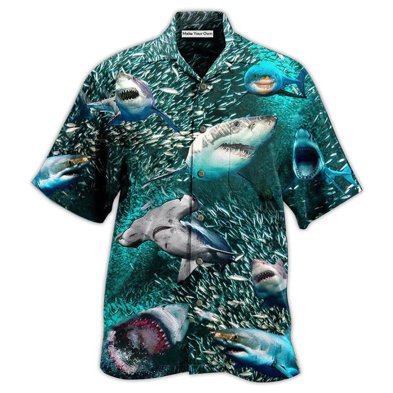 Hawaiian Shirt / Adults / S Shark In A World Full Of Fish Be A Shark - Hawaiian Shirt - Reefox