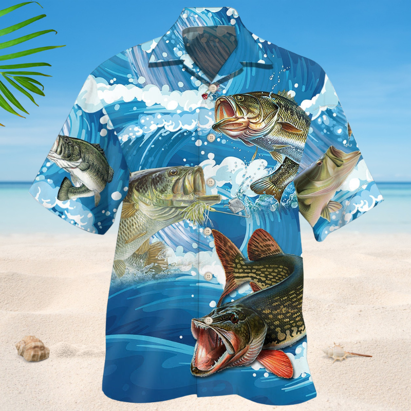 Fishing Blue Wave Style – Hawaiian Shirt