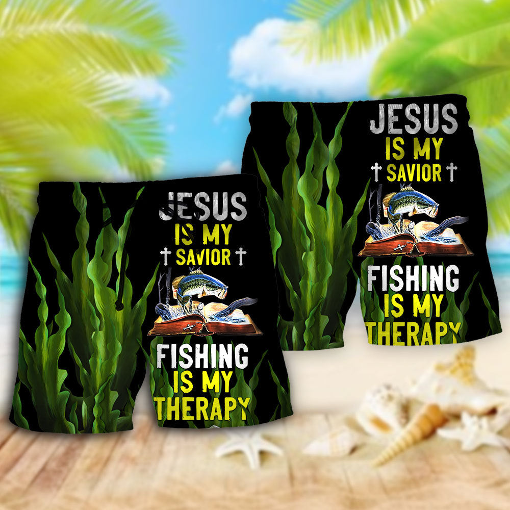 Fishing Is My Therapy Leaf – Beach Short