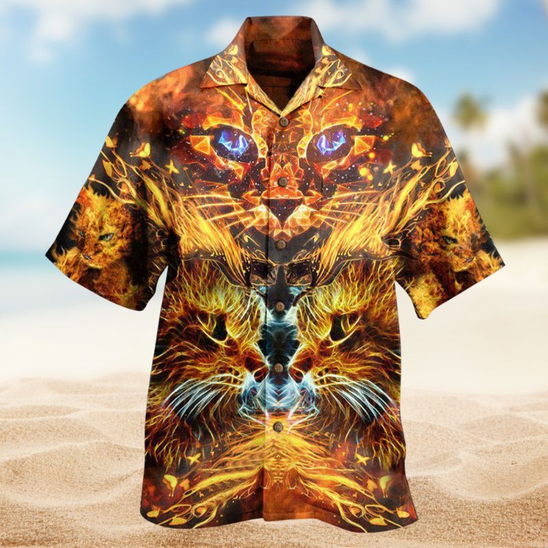 Flaming Cat Cool Edition – Hawaiian Shirt