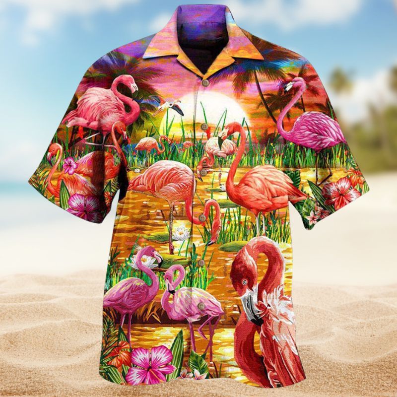 Flamingo Sunset Romance Edition – Hawaiian Shirt
