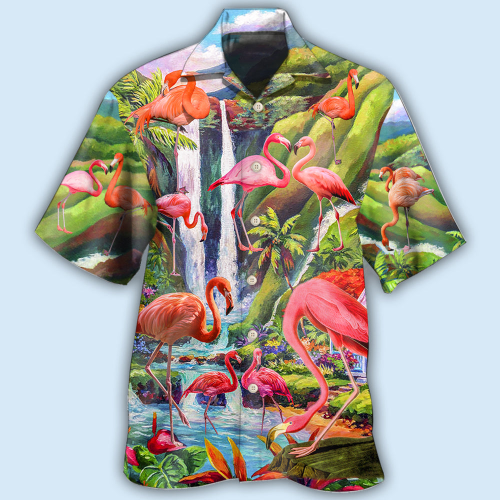 Flamingo Beautiful Landscape - Hawaiian shirt