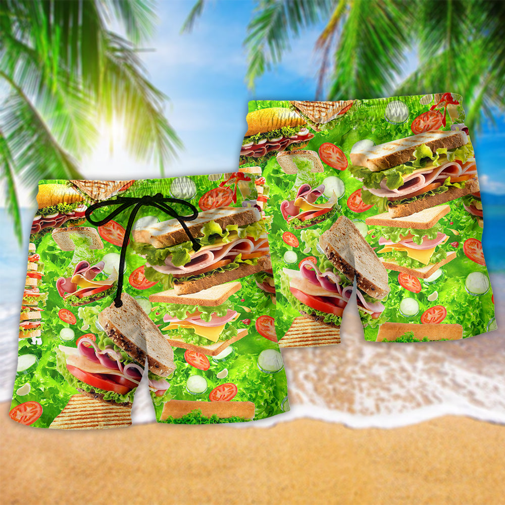 Sandwich Love Food Quote Art – Beach Short