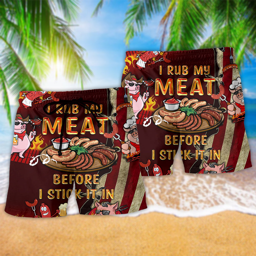 Funny Meat Lover Christmas Art – Beach Short