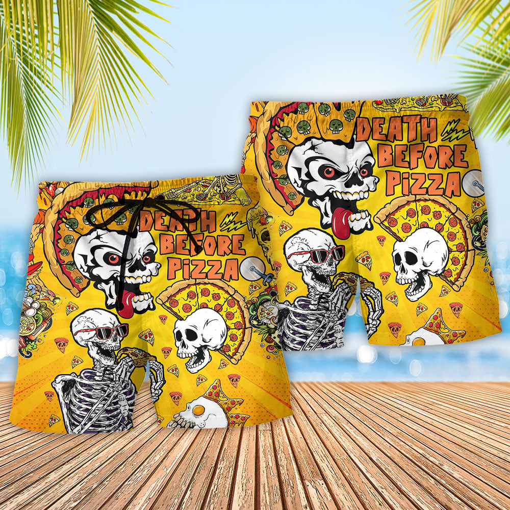 Skull Pizza Humor Art – Beach Short