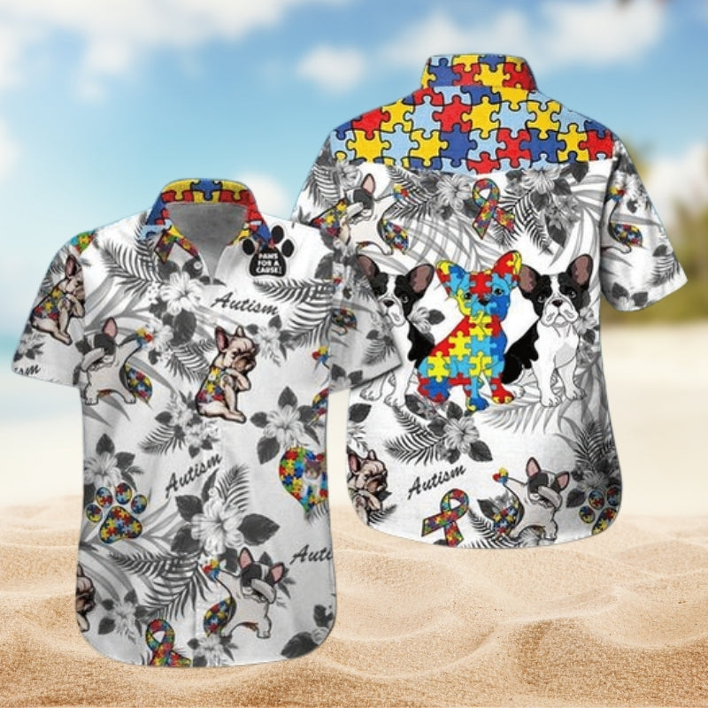 French Bulldog Autism Awareness – Hawaiian Shirt