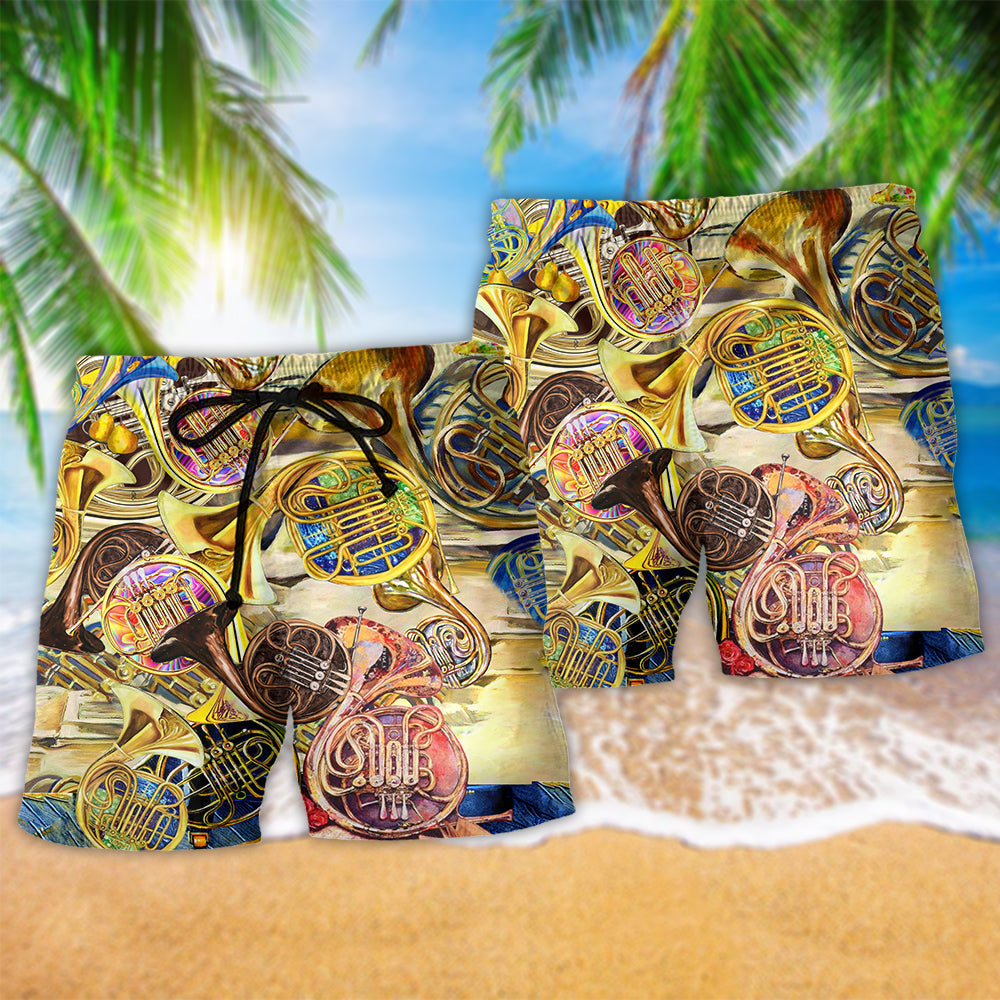 French Horn Music Is Life - Beach Short