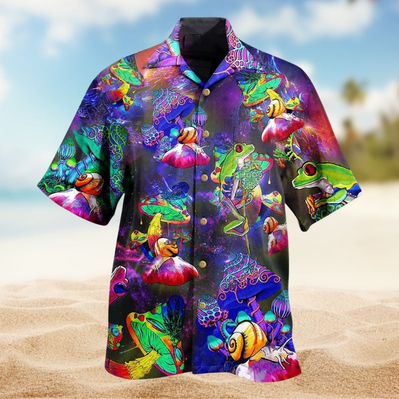 Frog Colorful Galaxy Mushroom Limited Edition – Hawaiian Shirt