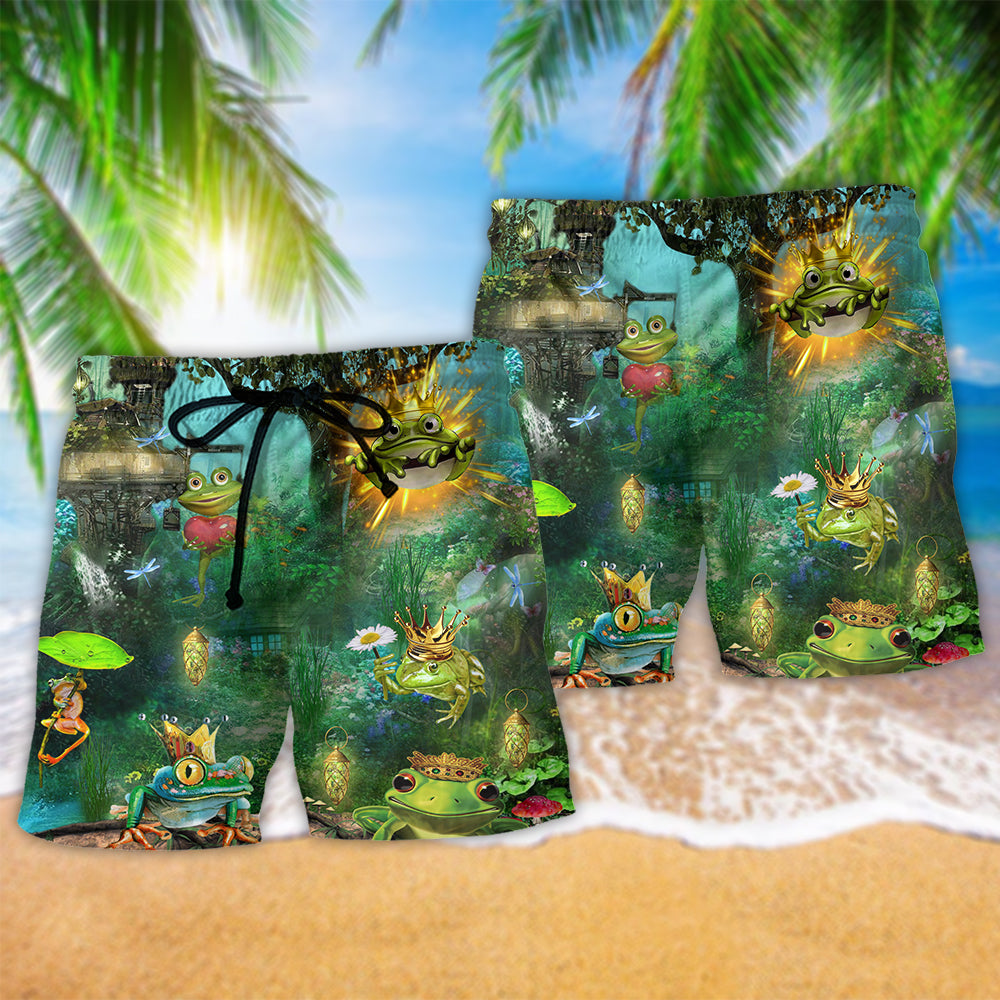 Frog Kiss Fun Art - Beach Short