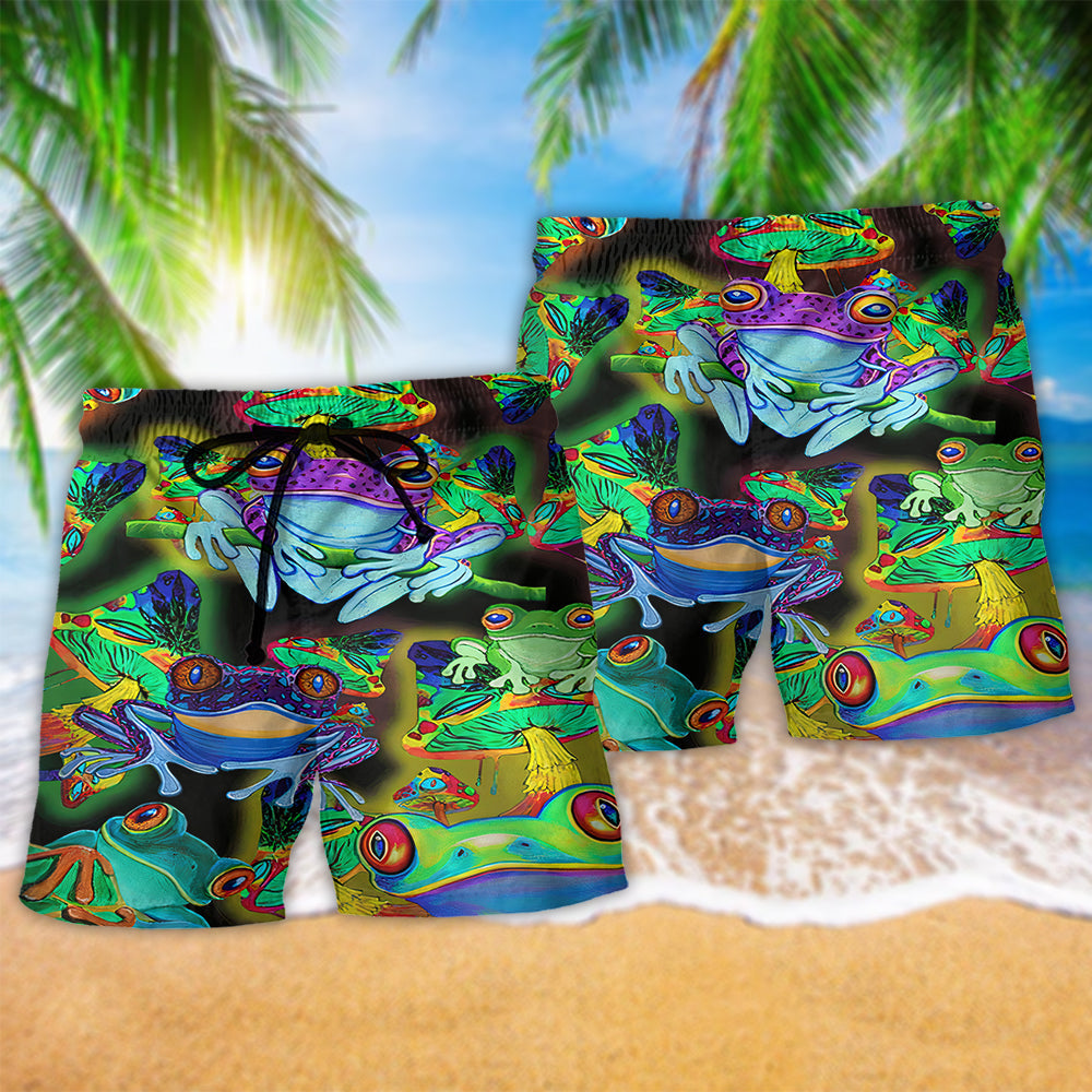 Frog Lover Colorful Fun Art – Beach Short