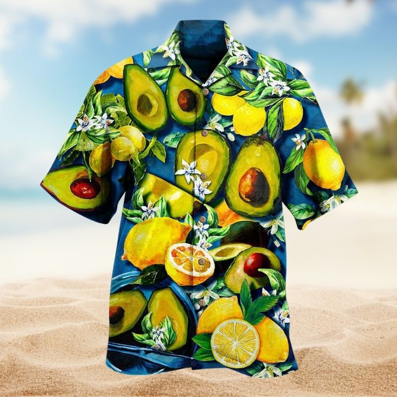 Fruit Avocado Lemon Summer Time Limited Edition – Hawaiian Shirt