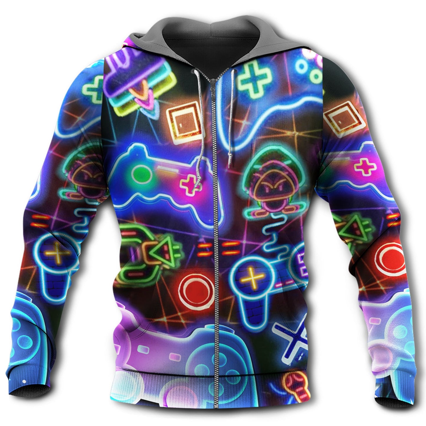 Neon Game Style Love It Art – 3D Hoodie