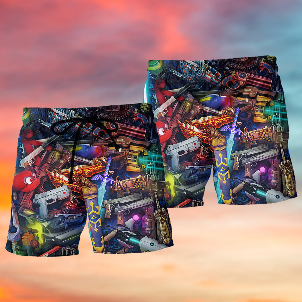 Funny Gaming Life Cartoon – Beach Short