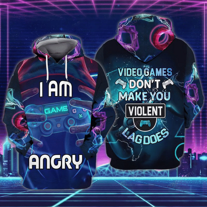Gaming Action Art – 3D Hoodie