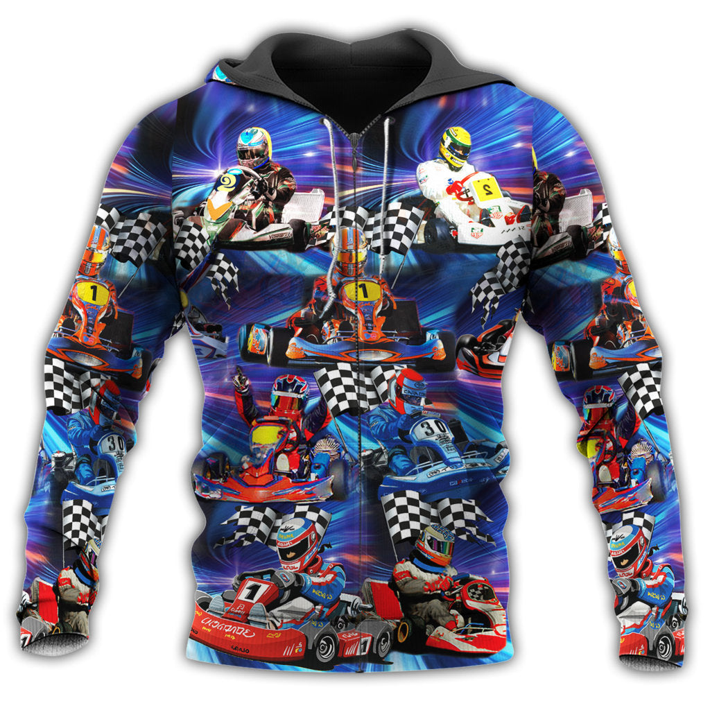 Go Kart Or Go Home Purple Style - 3D Hoodie