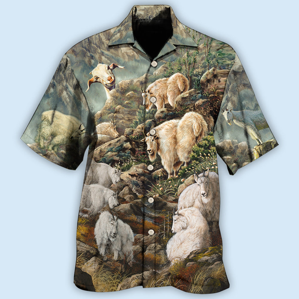 Goat Mountain Cool Outdoor Style – Hawaiian Shirt