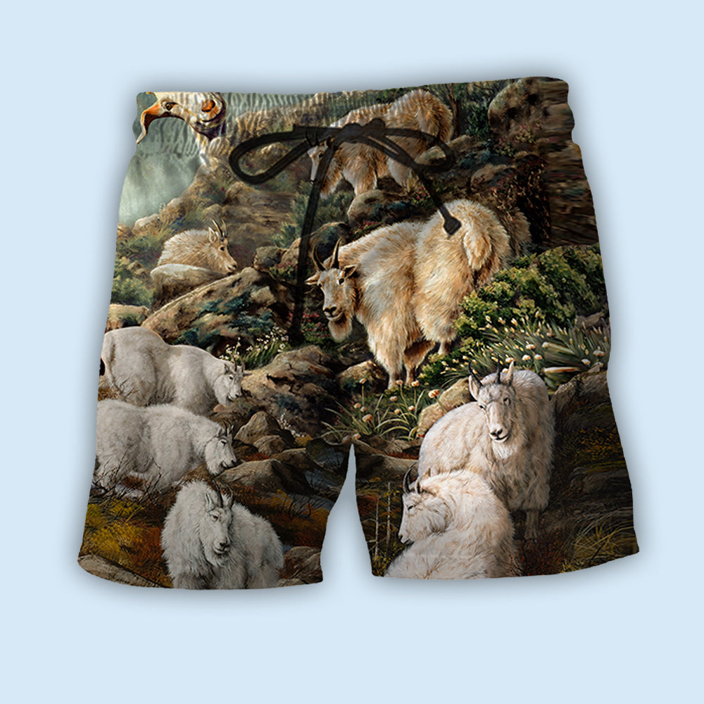 Mountain Goat Cool Outdoor Style - Beach Short