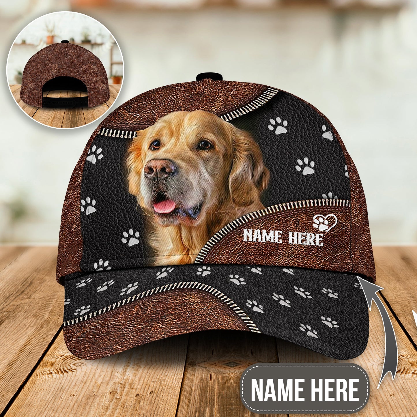 Golden Retriever Paw Personalized – Classic Cap