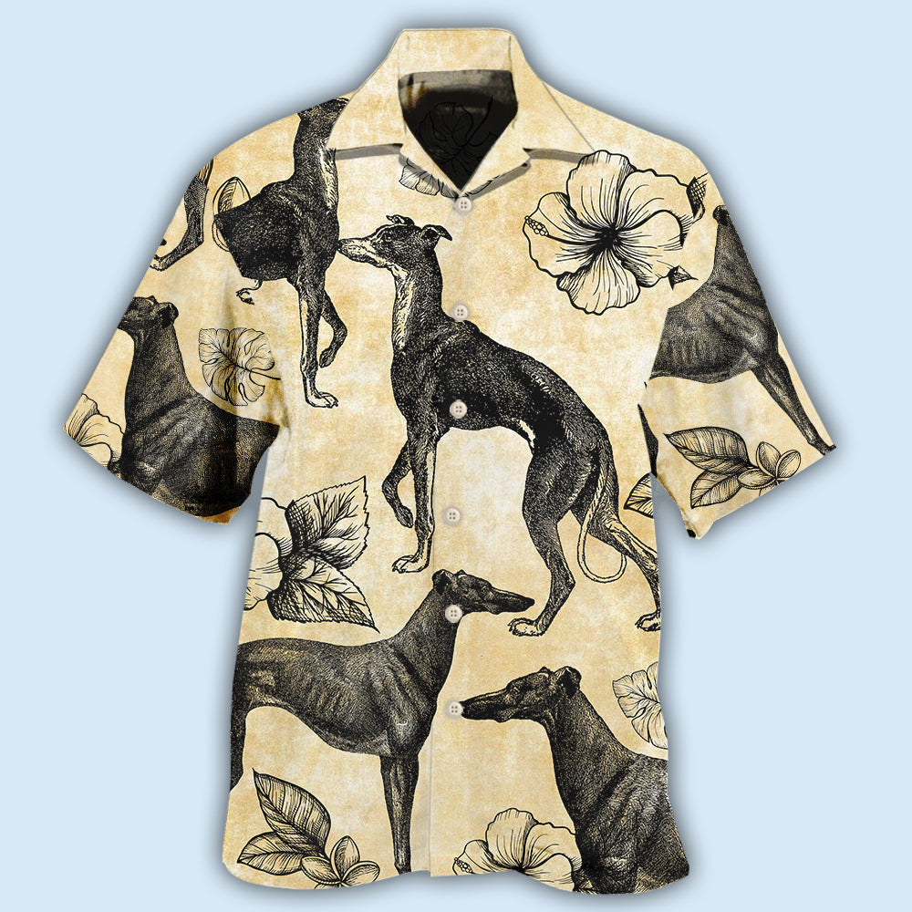 Greyhound Tropical Floral Style – Hawaiian Shirt