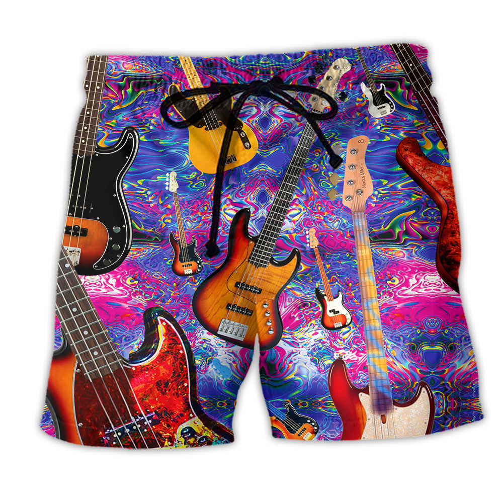 Guitar Music Life Love Color - Beach Short
