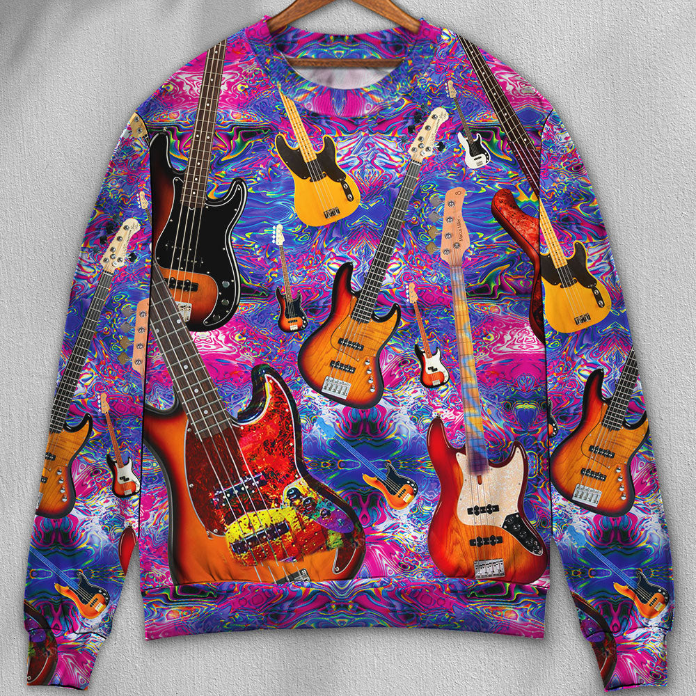 Guitar Life Love Purple Art Style – Sweater - Ugly Christmas Sweater
