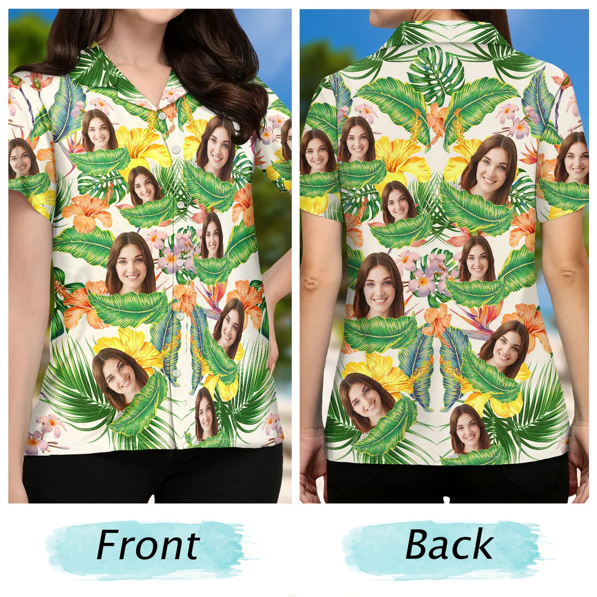 Custom Photo Family Pet Face - Gift For Yourself, Family, Hawaii Vibe - Personalized Hawaiian Shirt