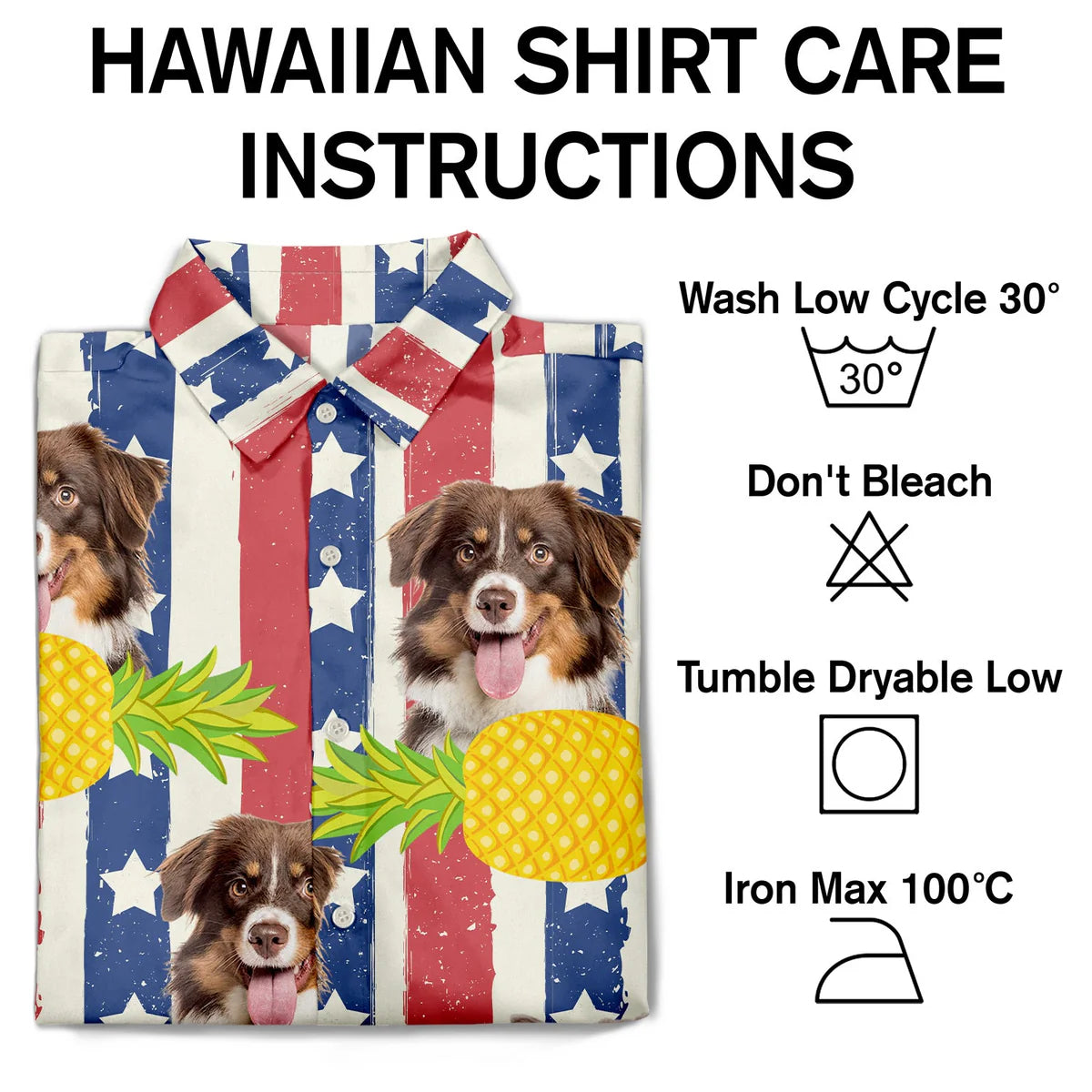 Custom Photo Funny Family Pet Face Stars & Stripes Gift for Men, Dog & Cat Lovers – Personalized Hawaiian Shirt