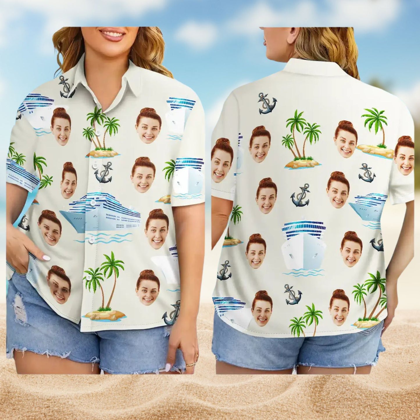 Custom Photo Cruising Pattern – Personalized Hawaiian Shirt