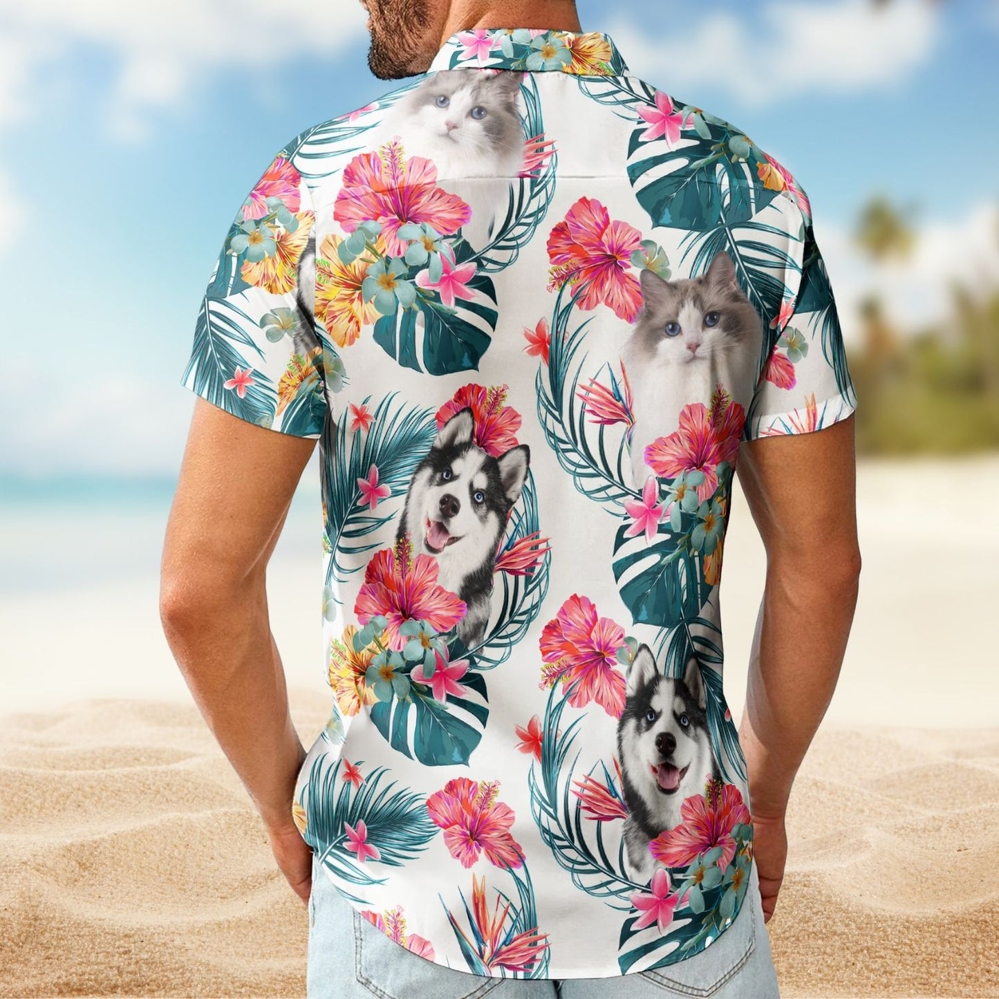 Tropical Aloha Shirt with Funny Custom Face – Personalized Photo Hawaiian Shirt for Men, Women