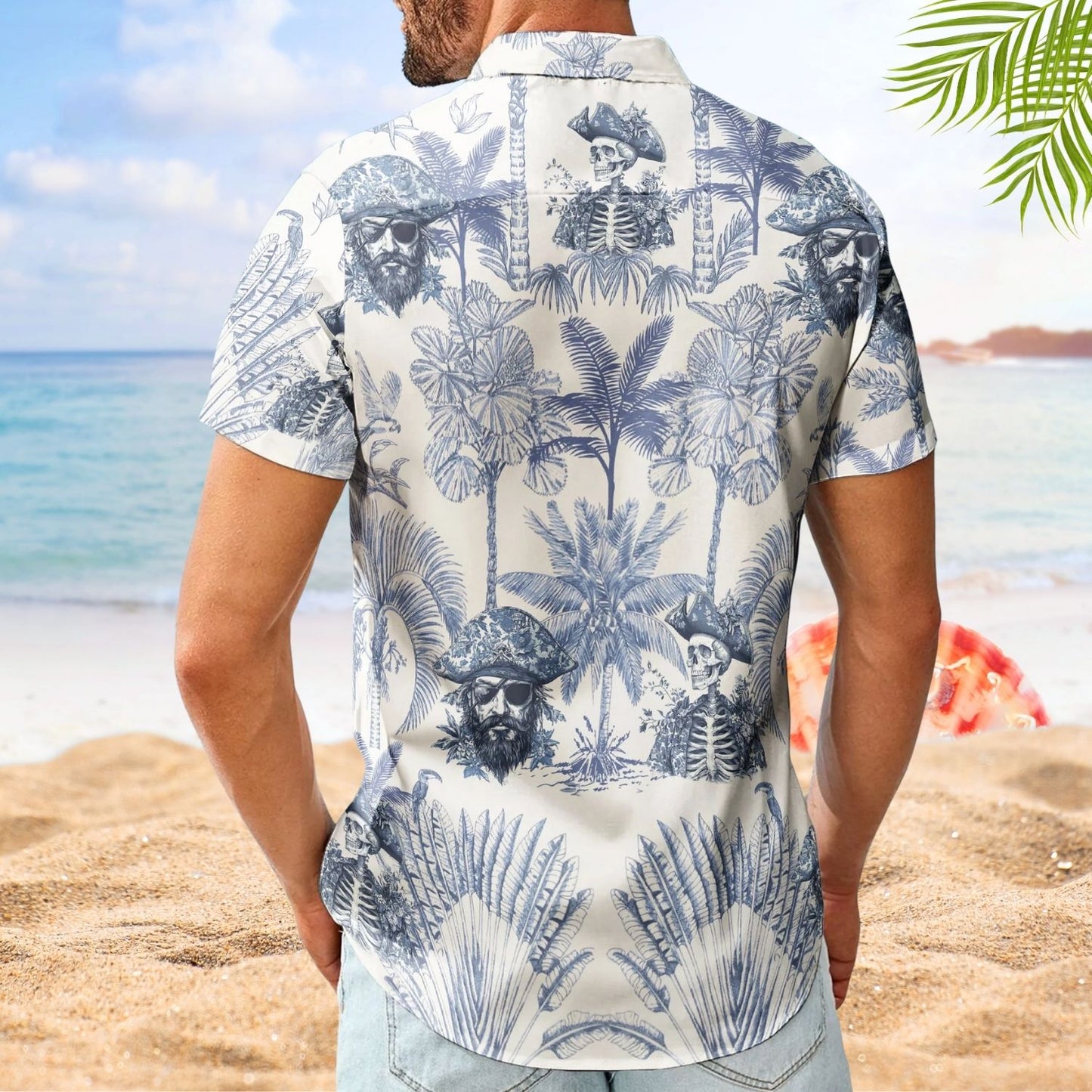 Pirate Shark Jellyfish Turtle Lobster Toile De Jouy - Custom Personalized Hawaiian Shirt