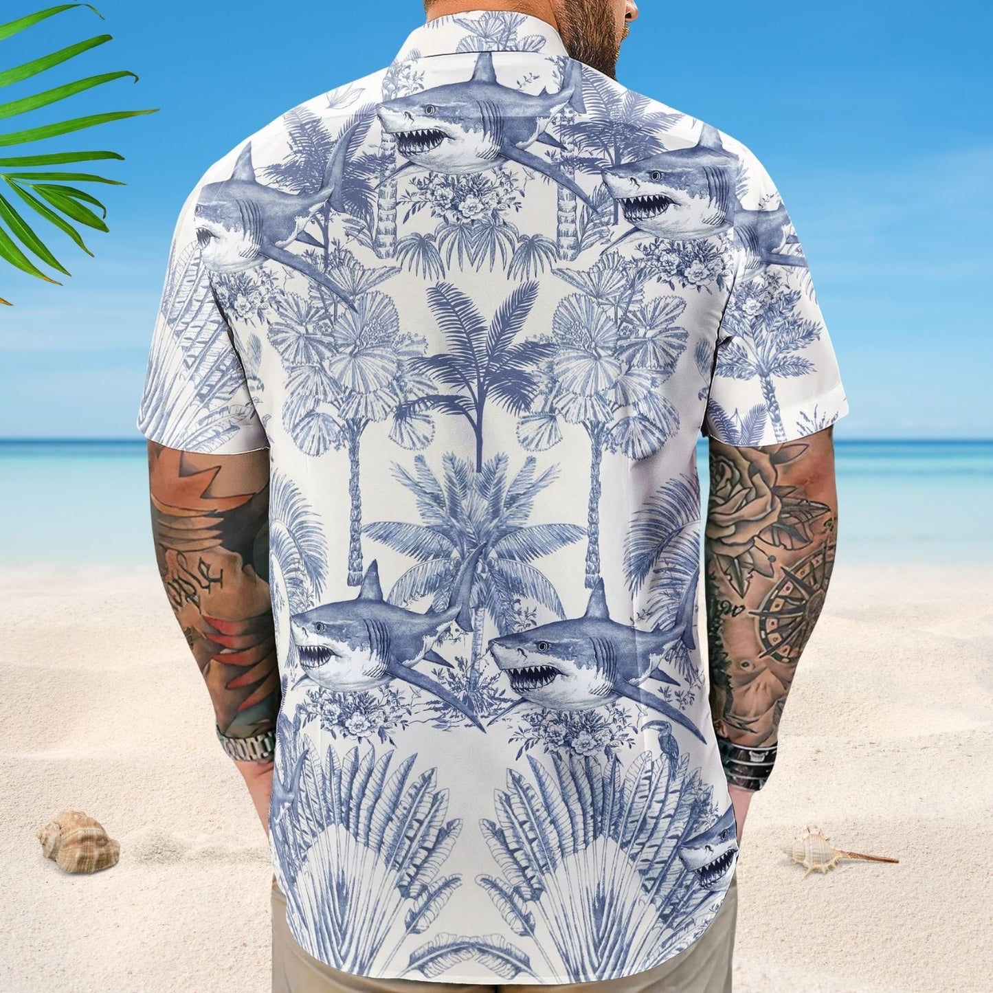 Pirate Shark Jellyfish Turtle Lobster Toile De Jouy - Custom Personalized Hawaiian Shirt