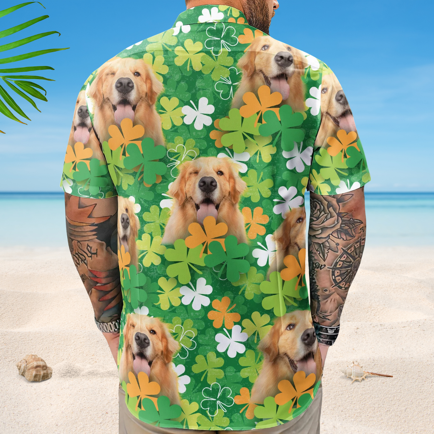 Happy St Patrick’s Day with Pet Photo - Custom Personalized Hawaiian Shirt