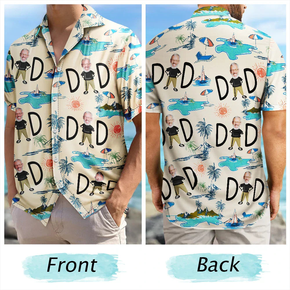 Custom Photo Dad Stance – Personalized Hawaiian Shirt