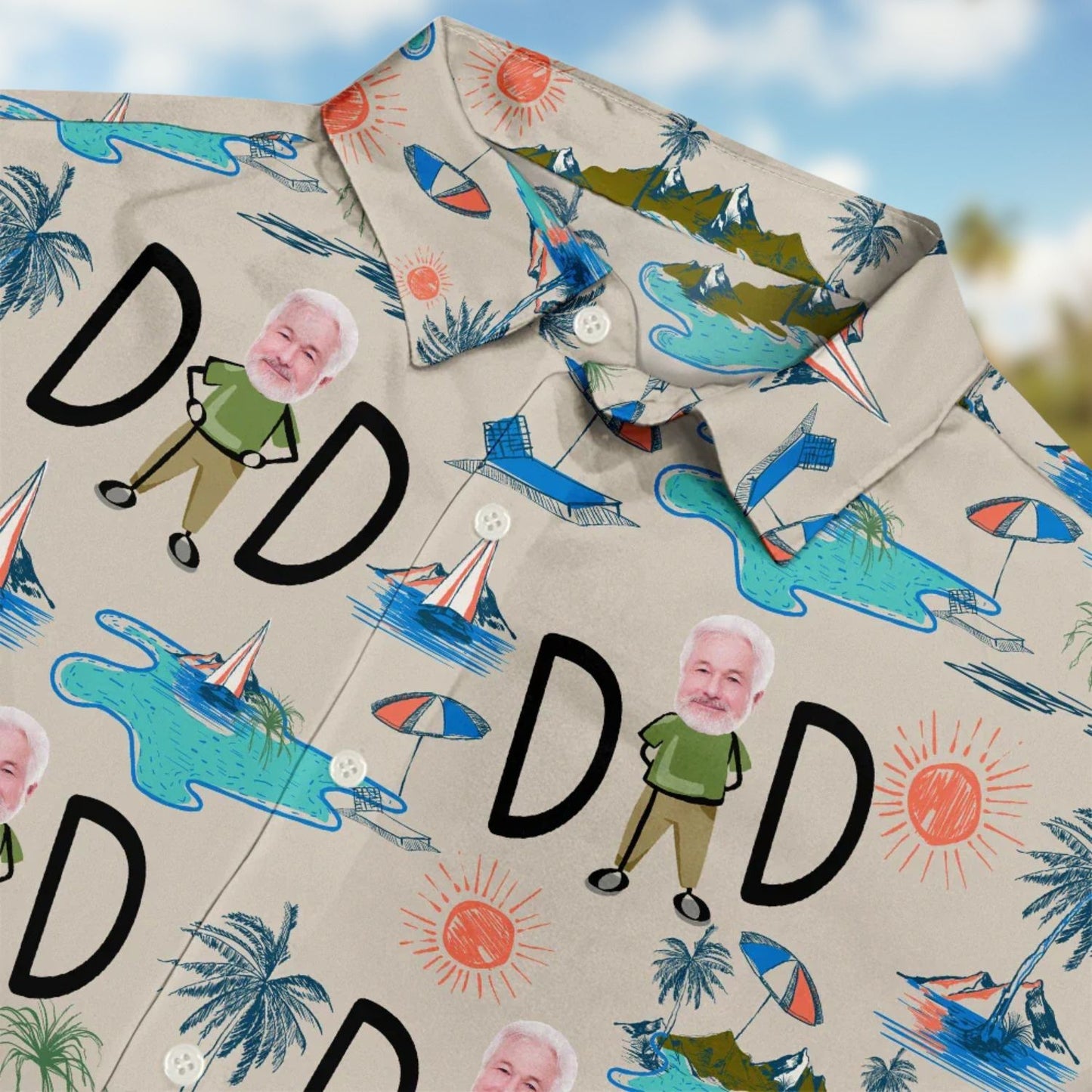 Custom Photo Dad Stance – Personalized Hawaiian Shirt