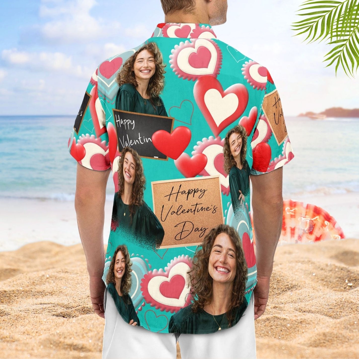 Romantic Aloha Shirt - Happy Valentine's Day Personalized Photo Hawaiian Shirt