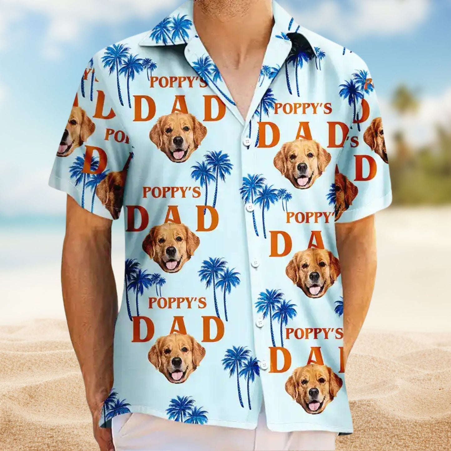 Custom Photo Best Dog Dad - Personalized Hawaiian Shirt