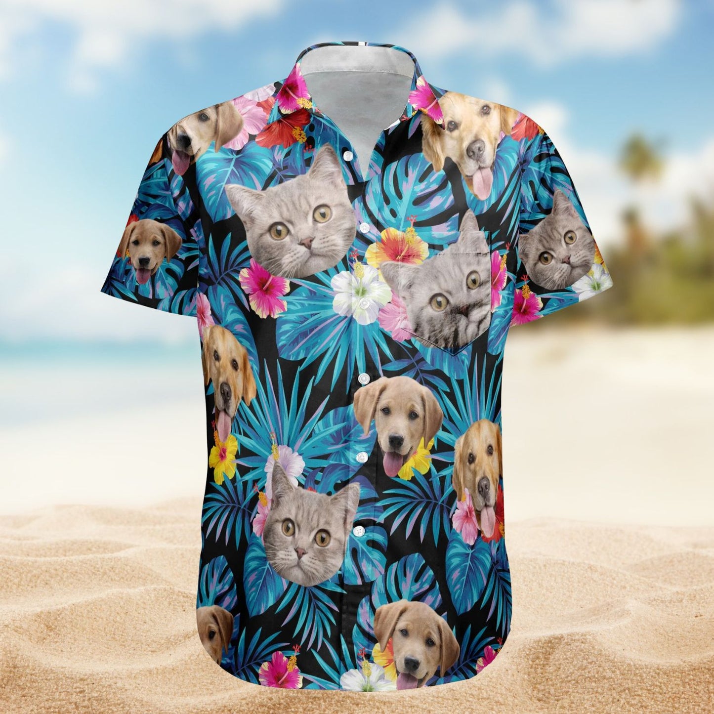 Custom Face Photo for Men & Women Tropical Floral – Personalized Hawaiian Shirt