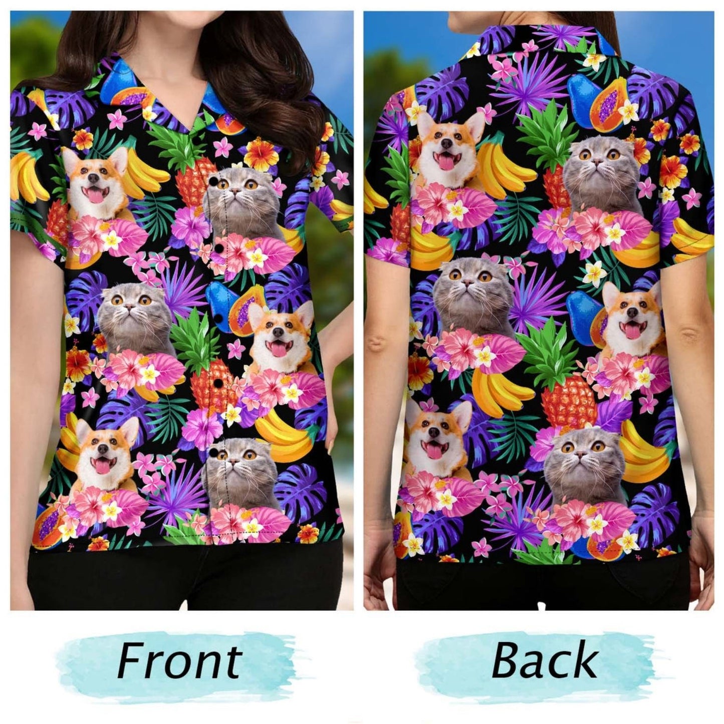 Custom Aloha Shirt – Custom Photo Funny Family Pet Tropical - Gift For Pet Lovers, Dog Lovers, Cat Lovers - Personalized Custom Hawaiian Shirt