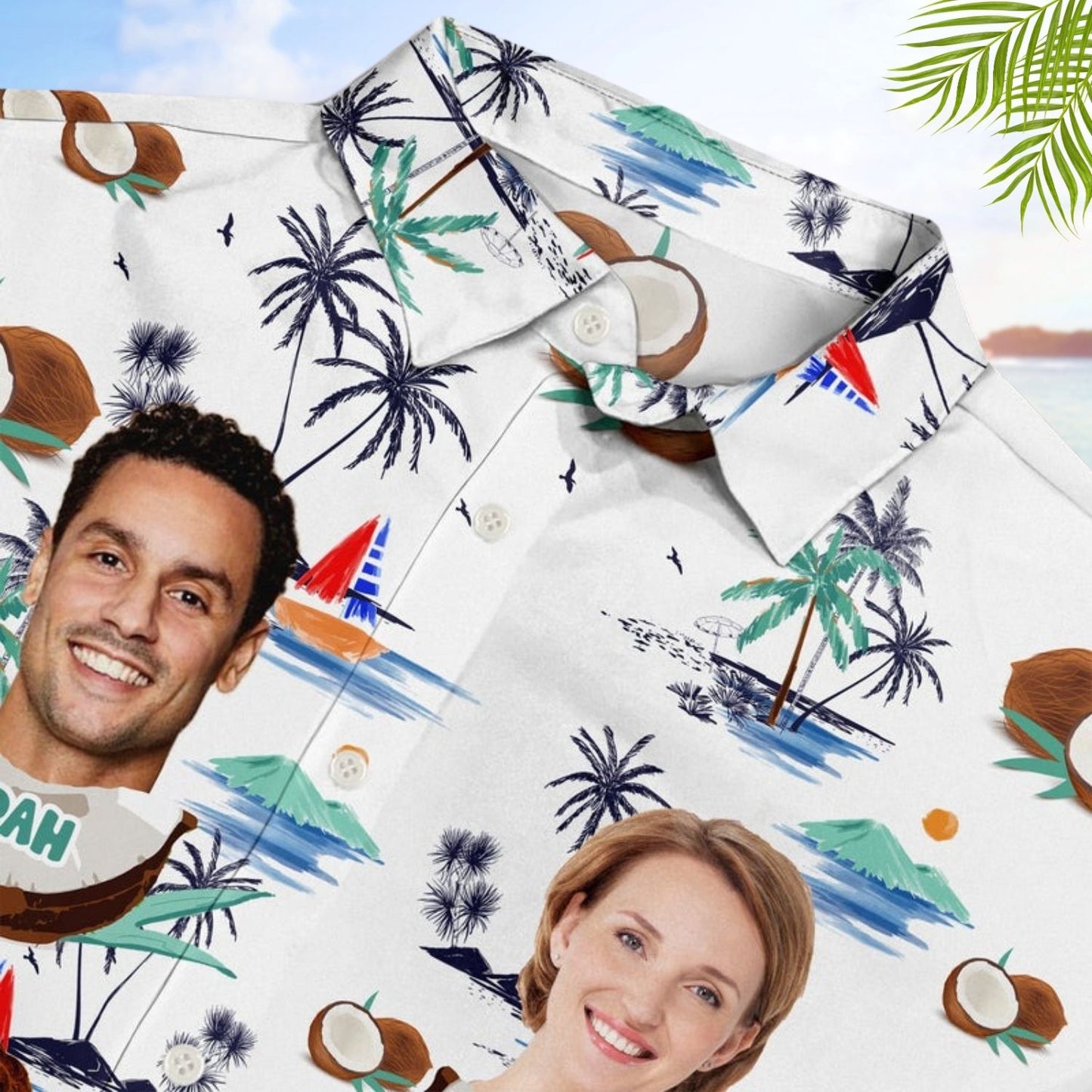 Tropical Beach Style Custom Photo Funny Family Face Vacation - Birthday, Loving Gift For Husband, Wife, Couples, Dad, Mom - Personalized Custom Hawaiian Shirt