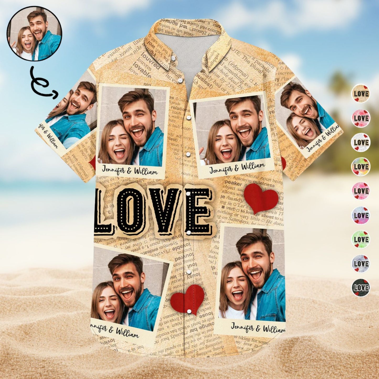 Custom Photo Newspaper Funny Love Gift for Couples, Husband & Boyfriend – Personalized Hawaiian Shirt