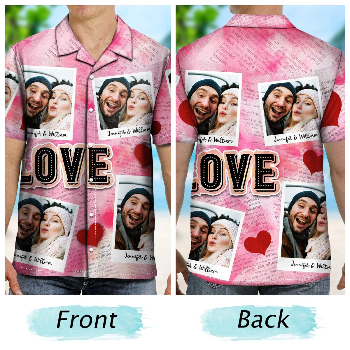 Custom Photo Newspaper Funny Love Gift for Couples, Husband & Boyfriend – Personalized Hawaiian Shirt