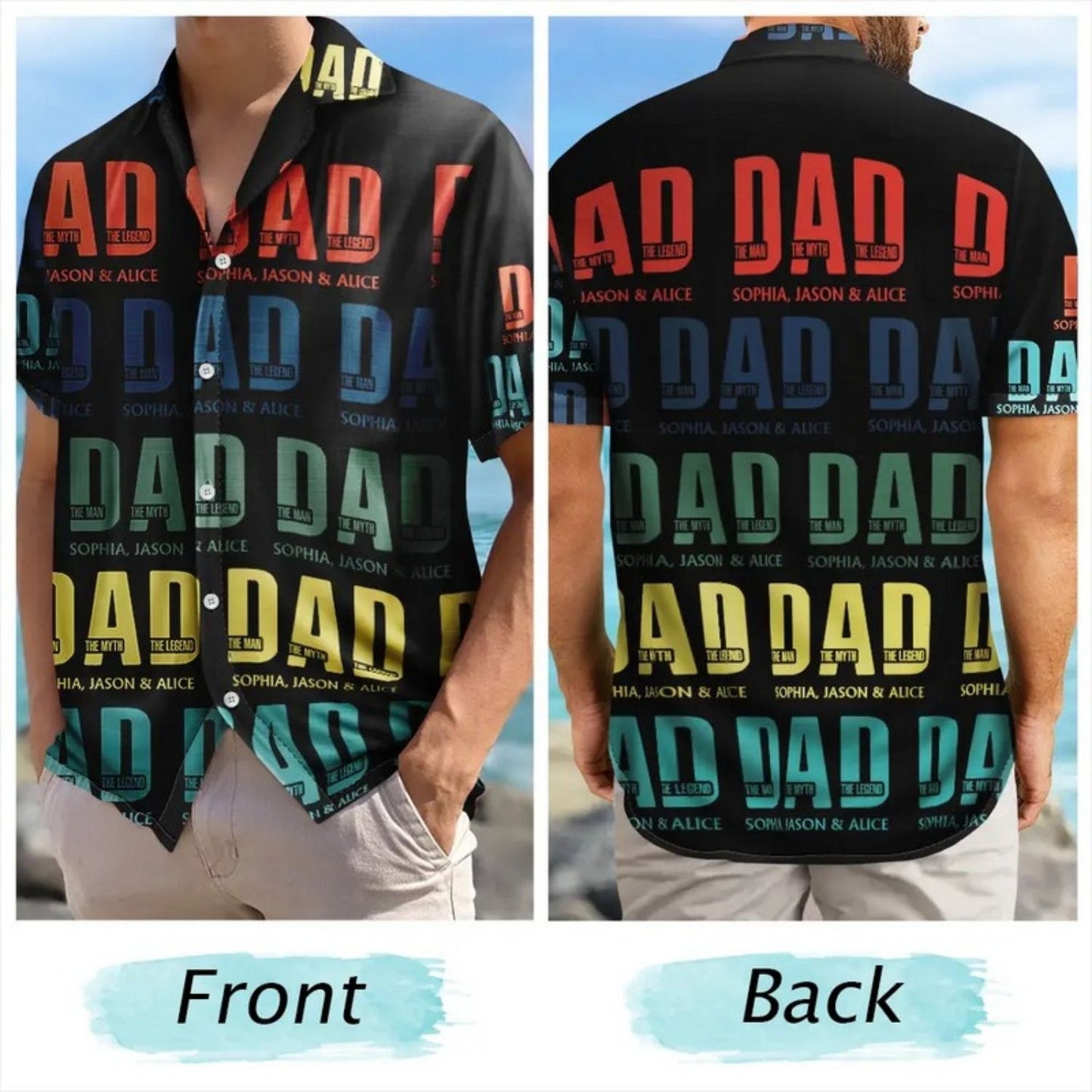 Custom Photo Gift Father Dad The Man The Myth The Legend – Personalized Hawaiian Shirt