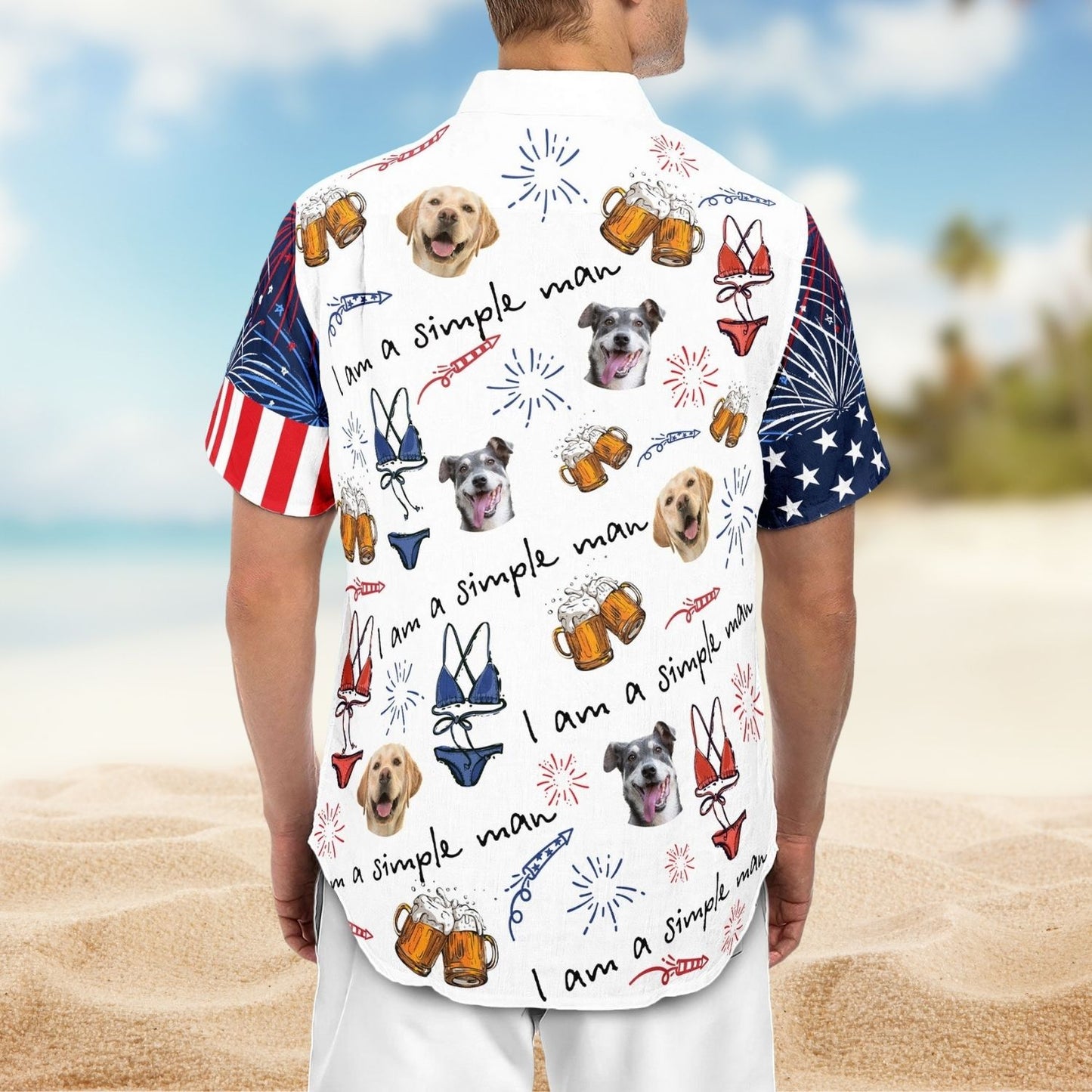 Custom Photo Aloha Shirt – I Am A Simple Man Dog Lover - Personalized Photo Hawaiian Shirt