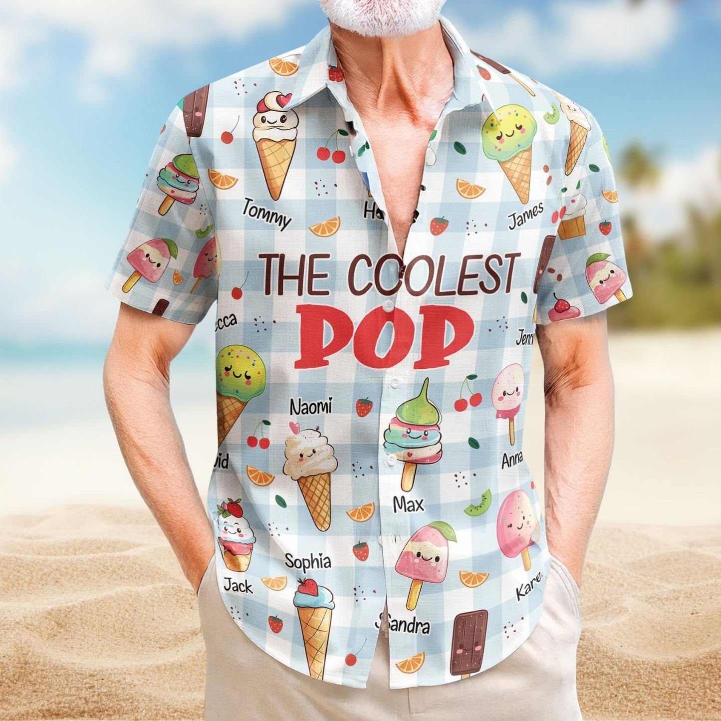 Custom Aloha Shirt – The Coolest Pop with Kids' Names - Personalized Hawaiian Shirt