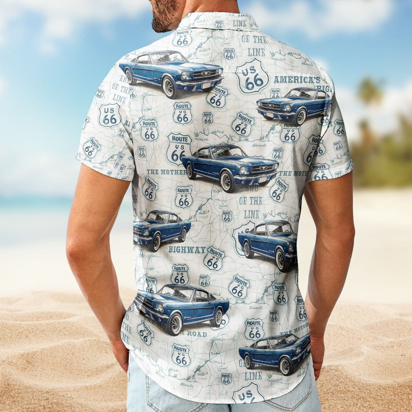 Classic Car Summer Vibes – Personalized Hawaiian Shirt