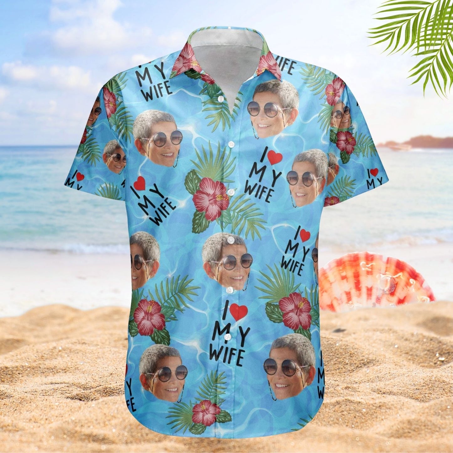 Custom Aloha Shirt – I Love My Wife Summer Vacation For Husband - Personalized Hawaiian Shirt