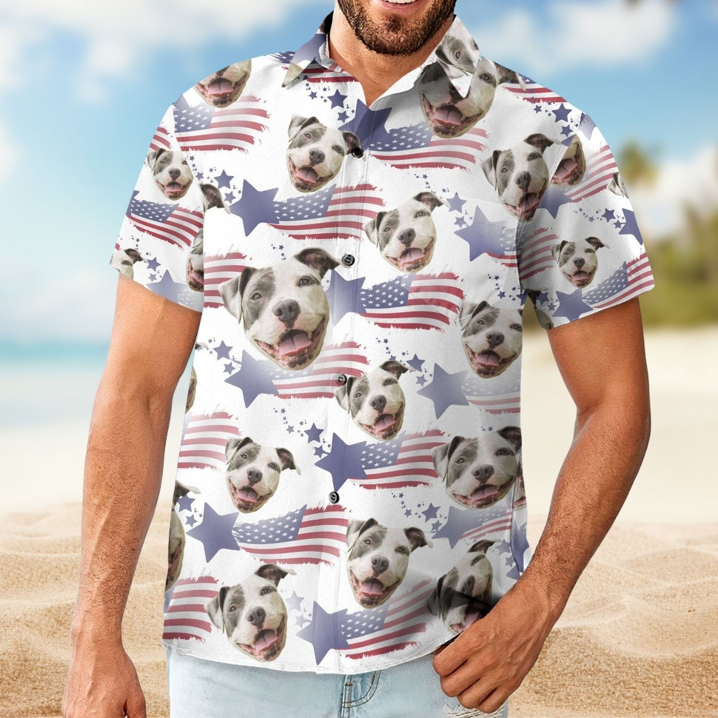 Custom Photo Aloha Shirt – Best Dog Dad - Personalized Hawaiian Shirt